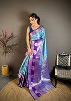Pure Kanjivaram Silk Saree with Silver Zari Pallu