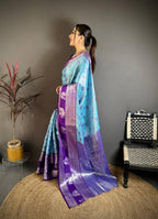 Pure Kanjivaram Silk Saree with Silver Zari Pallu