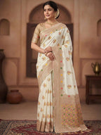 Paithani Silk Sibori Tie-Dye Saree with Minakari Border