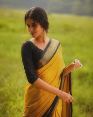 Delightful Yellow Color Jacquard Work Silk Saree