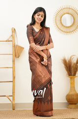 Outstanding Coffee Color Jacquard Silk Saree