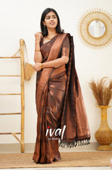 Outstanding Coffee Color Jacquard Silk Saree