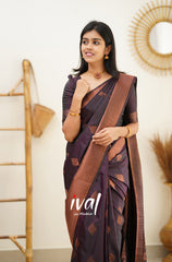 Outstanding Purple Color Jacquard Silk Saree