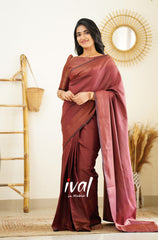 Engagement Wear Maroon Color Jacquard Silk Saree