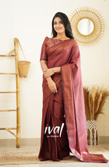 Engagement Wear Maroon Color Jacquard Silk Saree