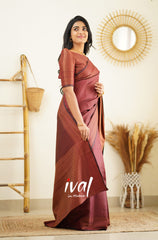 Engagement Wear Maroon Color Jacquard Silk Saree