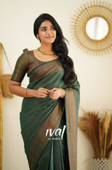 Engagement Wear Green Color Jacquard Silk Saree