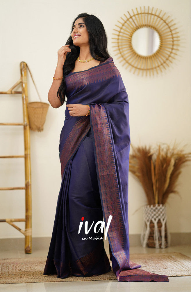 Engagement Wear  Blue Color Jacquard Silk Saree