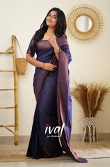 Engagement Wear  Blue Color Jacquard Silk Saree