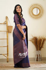 Engagement Wear  Blue Color Jacquard Silk Saree