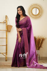 Engagement Wear Wine Color Jacquard Silk Saree