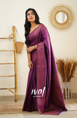 Engagement Wear Wine Color Jacquard Silk Saree