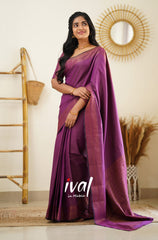 Engagement Wear Wine Color Jacquard Silk Saree