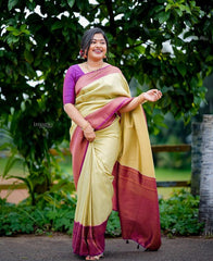 Fashionable Perrot Color Jacquard Silk Saree