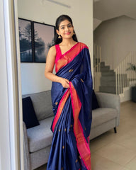 Delightful Sky Blue Color Jacquard Work Silk Saree