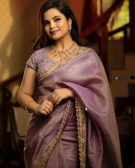 Designer Purple Color Sequence Saree