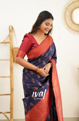 Traditional Wear Blue Color Silk Saree