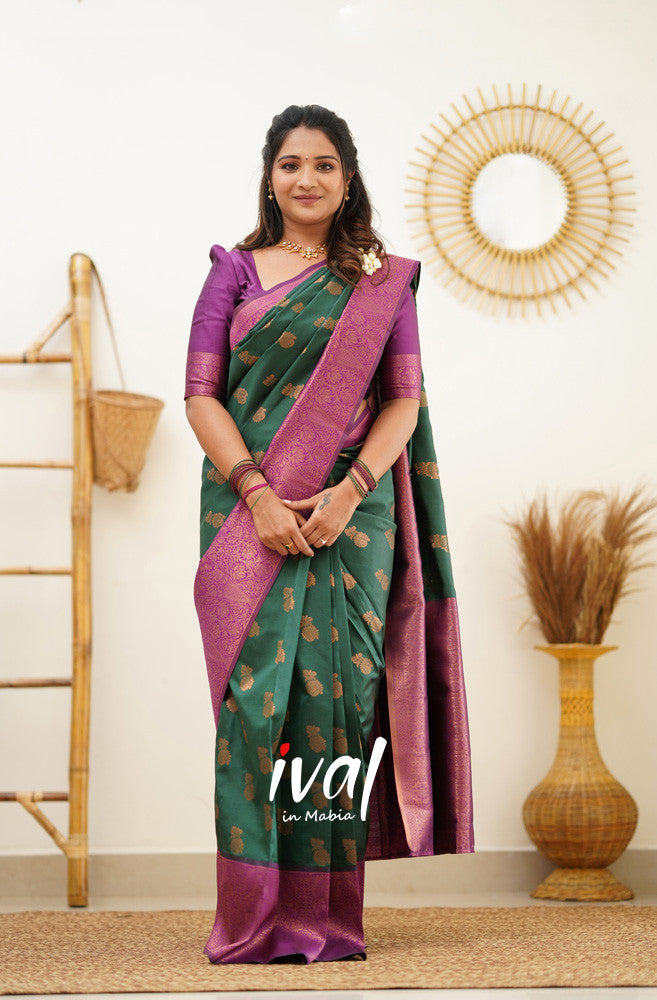 Traditional Wear Green Color Silk Saree