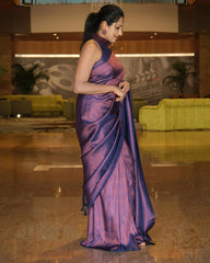 Flattering  Purple Color Jacquard Silk Saree