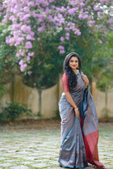 Awesome Zari Weaving Blue Color Silk Saree