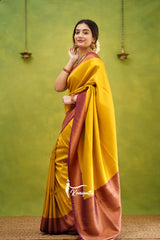 Celebrate Jacquard Yellow Color Silk Saree