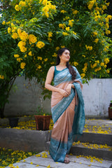 Presenting Beige Color Jacquard Work Silk Saree