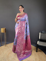 Delightful Soft silk Lavender Color Saree