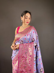 Delightful Soft silk Lavender Color Saree