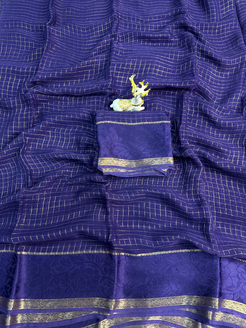 Pure Viscose Georgette Saree with Floral Patta Border