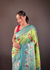 Delightful Soft silk Perrot Color Saree