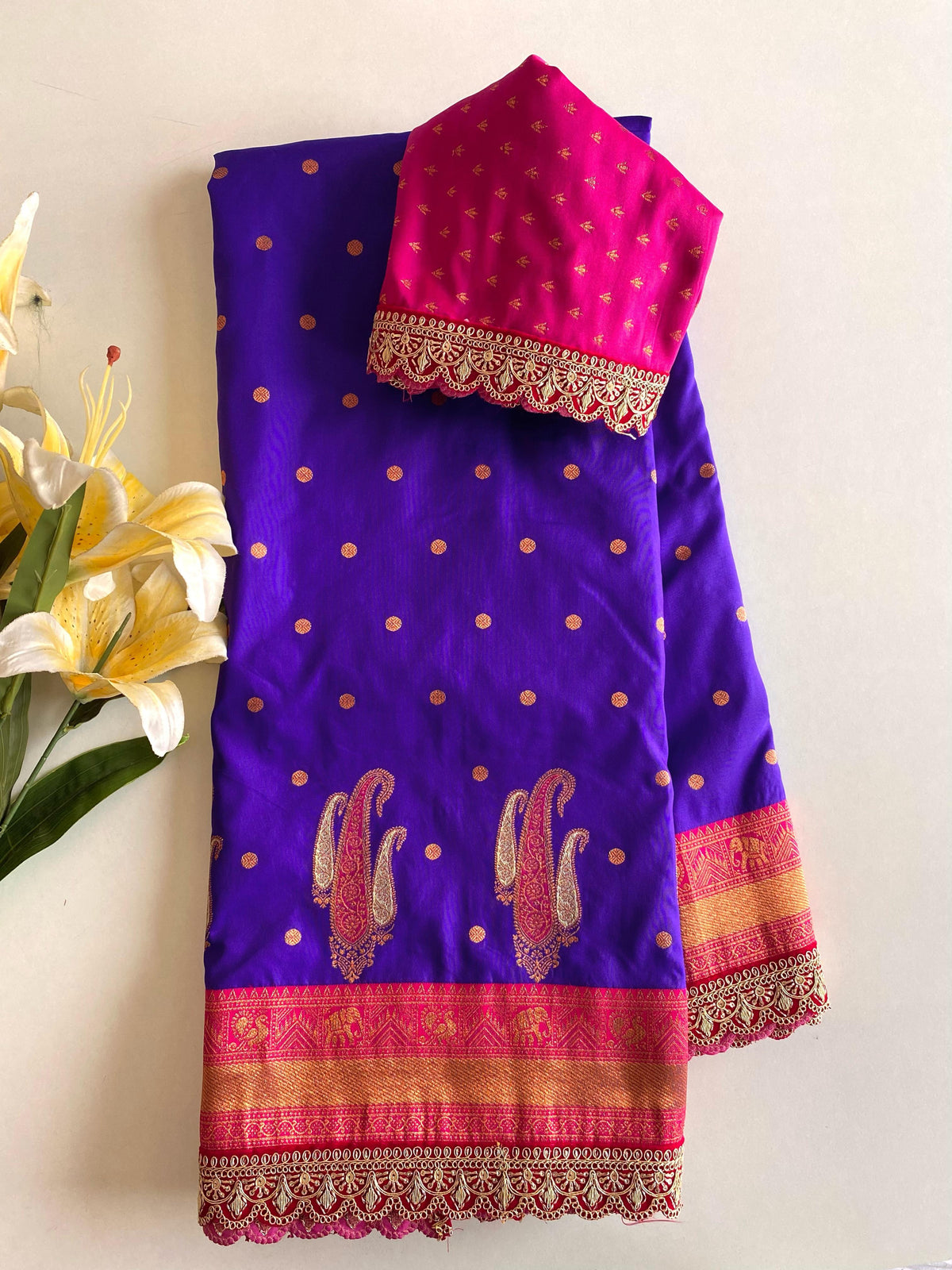 Awesome Paithani Silk Purple Color Saree