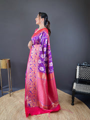 Delightful Soft silk Purple Color Saree