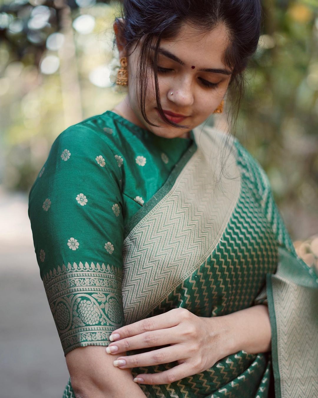 Marriage Special Green Color Jacquard Silk Saree – SareeTree