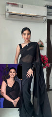 Stylish Georgette Black Color Ready To Wear Saree