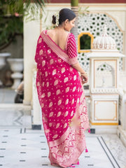 Alluring Pink Color Soft Cotton Silk Saree