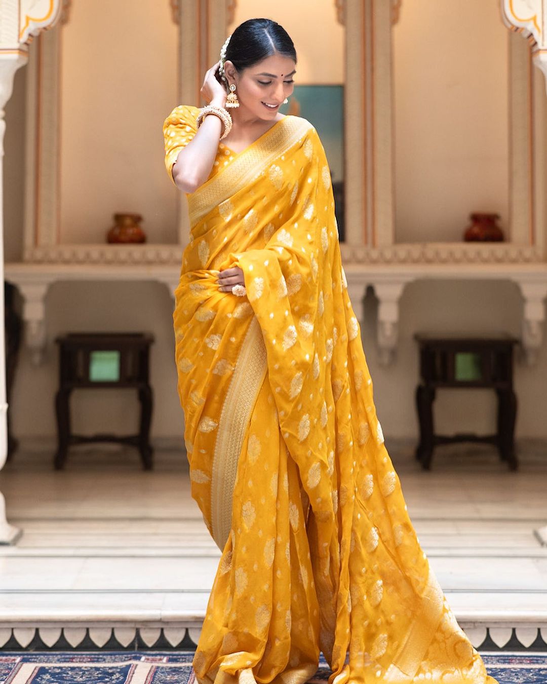 Alluring Haldi Wear Yellow Color Soft Cotton Silk Saree