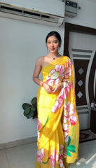 Superhit Yellow Colour Sparrow Design Ready To Wear Saree