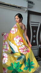 Superhit Yellow Colour Sparrow Design Ready To Wear Saree