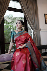 Wonderful Maroon Color Jacquard Silk Saree