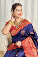 Wonderful Blue Color Jacquard Silk Saree