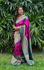 Wonderful Purple Color Jacquard Silk Saree