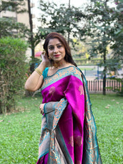 Wonderful Purple Color Jacquard Silk Saree