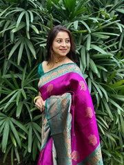 Wonderful Purple Color Jacquard Silk Saree