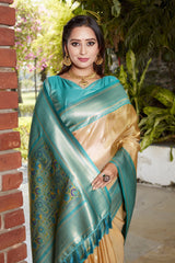 Admiring Jaquard Yellow Color Silk Saree