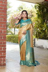 Admiring Jaquard Yellow Color Silk Saree