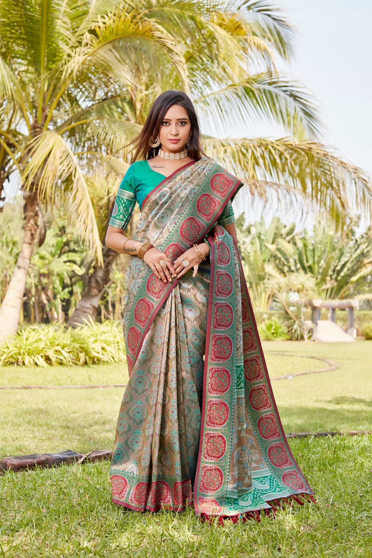 Marvelous Kanjivaram Rama Color Soft Silk Saree