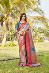 Marvelous Kanjivaram Teal Color Soft Silk Saree