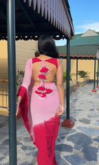 Glorious Georgette Ready To Wear Pink Color Saree