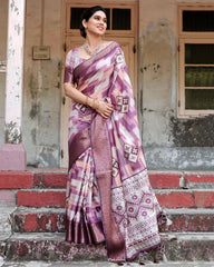 Delightful Pure Silk Jacquard Pink Color Saree