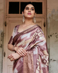 Delightful Pure Silk Jacquard Coffee Color Saree